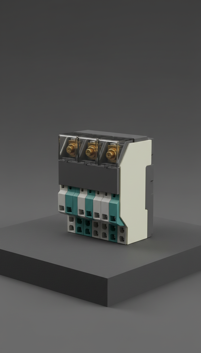Multi-Phase Power Distribution Block Enclosed