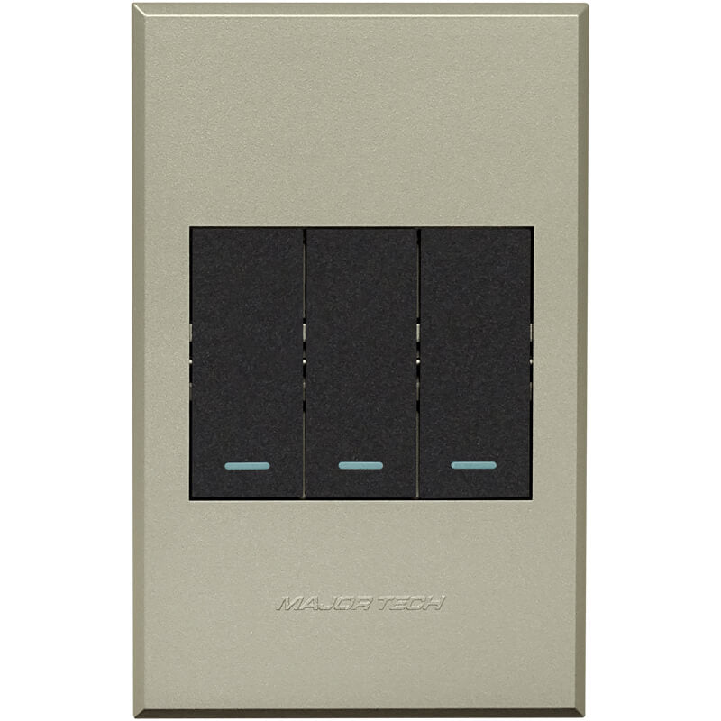 3V1002 3Lever 1x 2way 2xBell Press Switch 100x50mm Veti3  - Colour Options