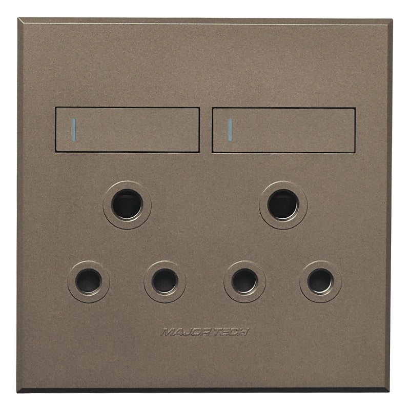 2x16A Double Socket Outlet 100x100mm White Veti3 - Colour Options