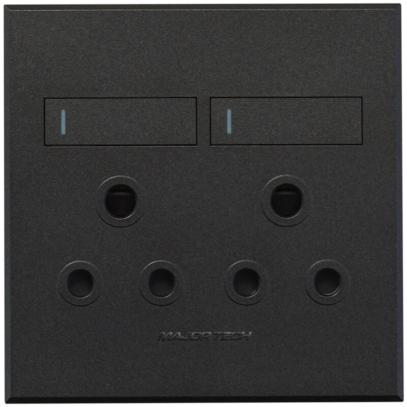 2x16A Double Socket Outlet 100x100mm White Veti3 - Colour Options