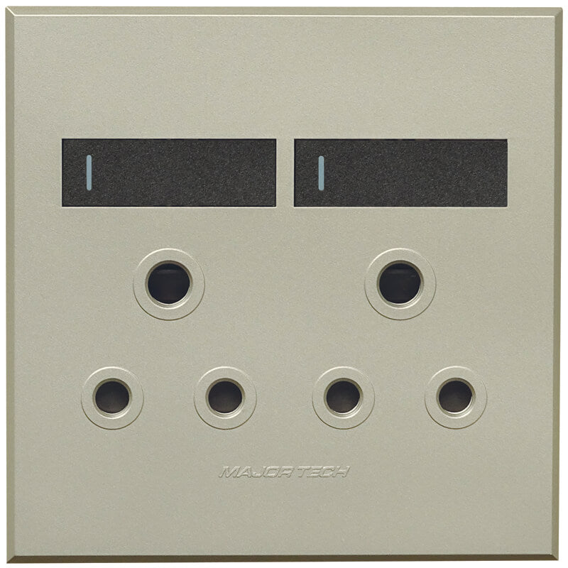 2x16A Double Socket Outlet 100x100mm White Veti3 - Colour Options