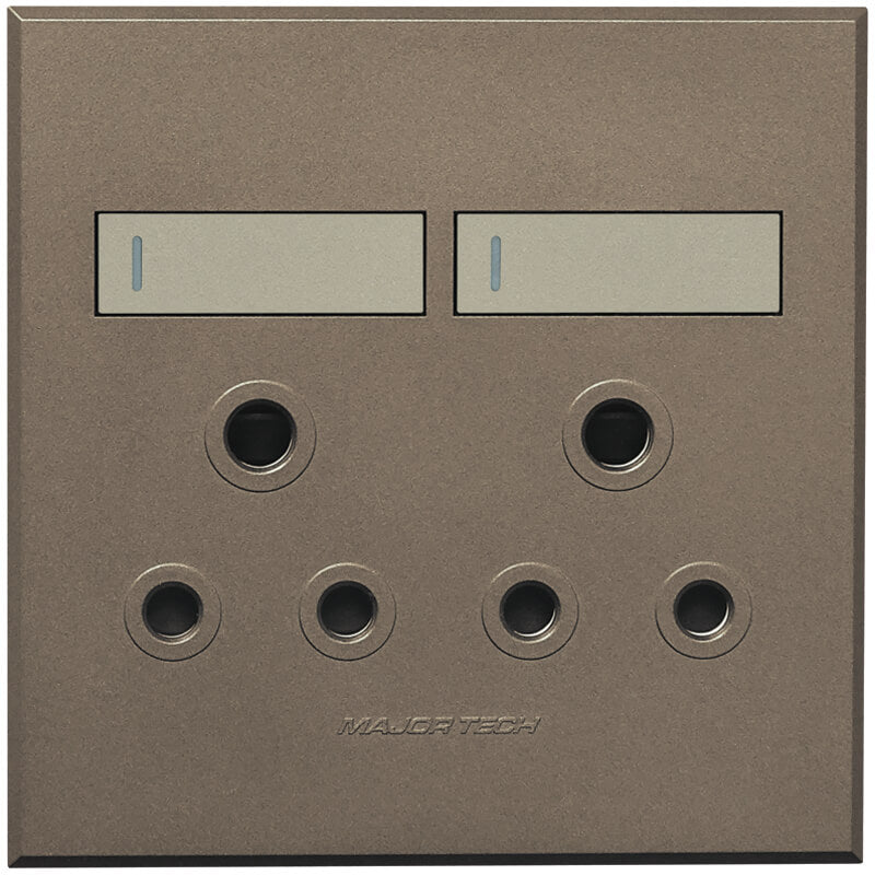2x16A Double Socket Outlet 100x100mm White Veti3 - Colour Options