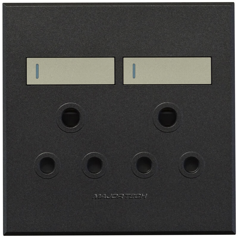 2x16A Double Socket Outlet 100x100mm White Veti3 - Colour Options