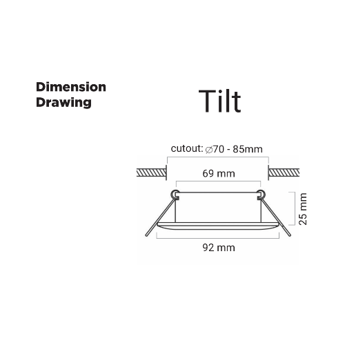 Downlighter R201 Silver Tilt 90MM
