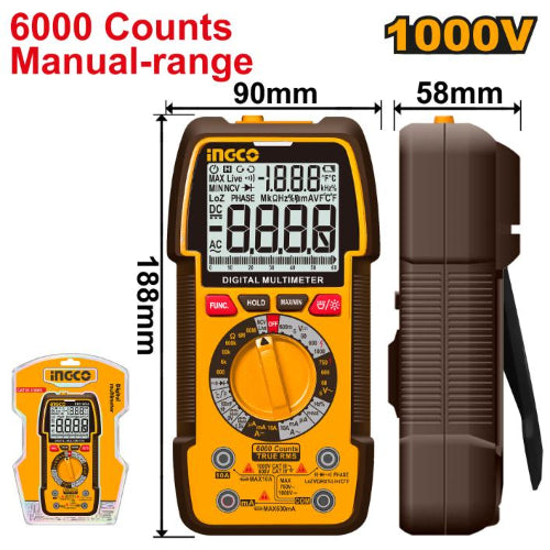 INGCO DM310002 Digital Multimeter TRMS 1000V