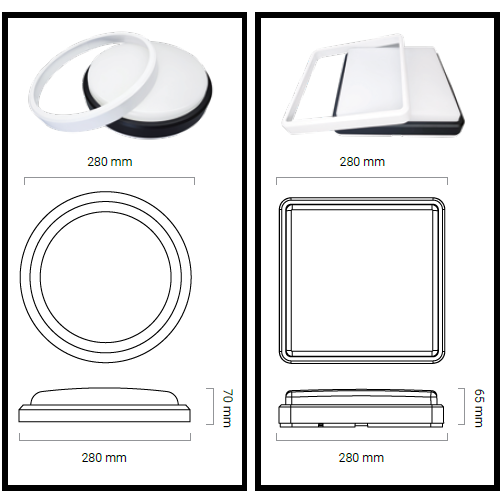 HERO ALL-IN-ONE BULKHEADS - Square or Round - IP65