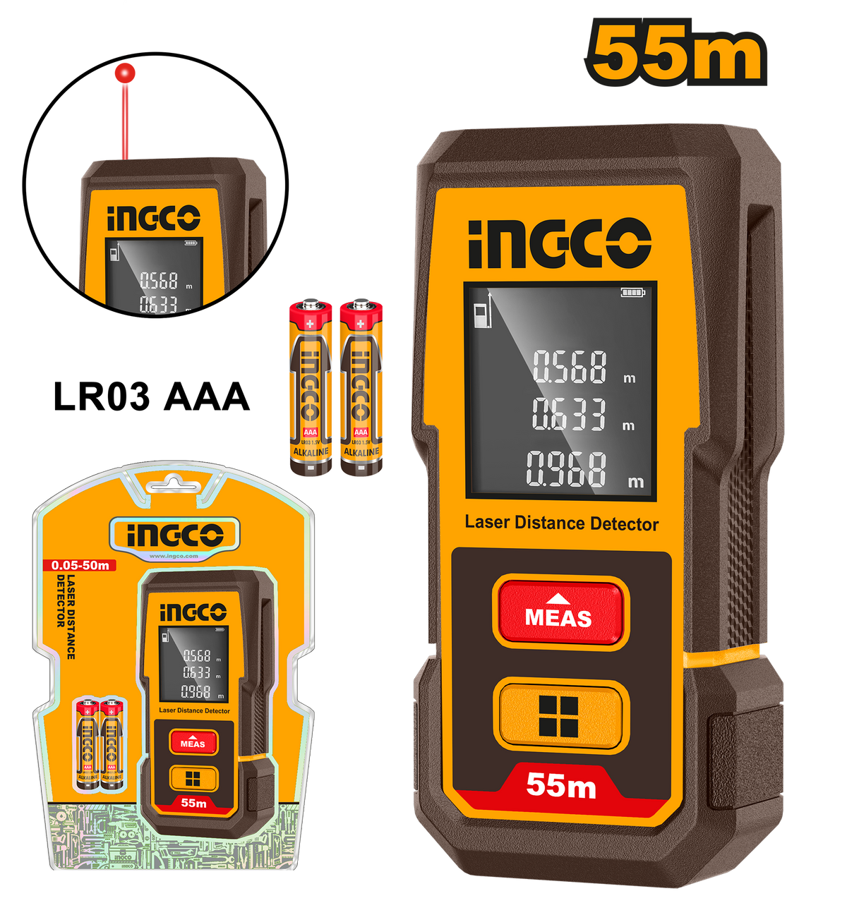 INGCO HLDD05086 Laser Distance Detector 0.05-55m
