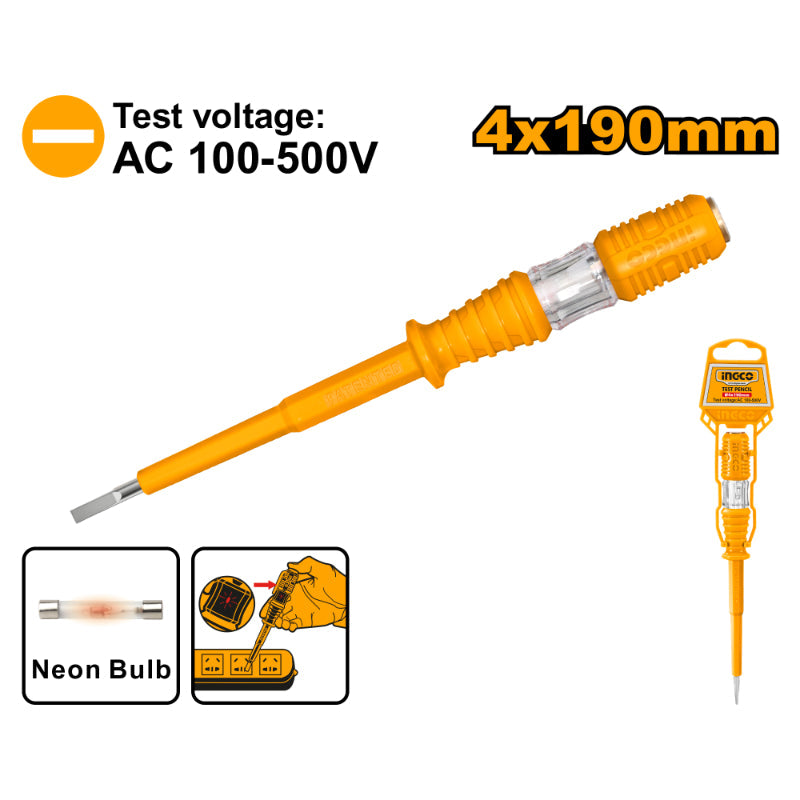 INGCO HSDT1908 Voltage Tester Screwdriver 100-500V 190mm