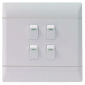 4Lever 1Way 16A Light Switches White CBI Range L126-P 4X4