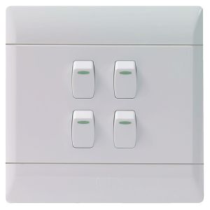 4Lever 1Way 16A Light Switches White CBI Range L126-P 4X4