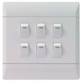 6Lever 1Way 16A Light Switches White CBI Range L127-P 4X4