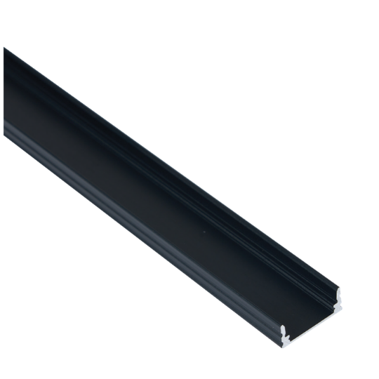LED Strip Light Aluminium Profile Slim27 2M CH70 - Surface Mount - Black