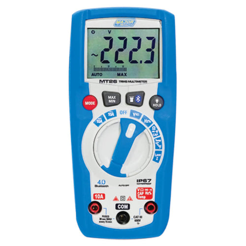 Major Tech MT26 AC/DC TRMS Bluetooth Multimeter 600V IP67 CAT III 600V