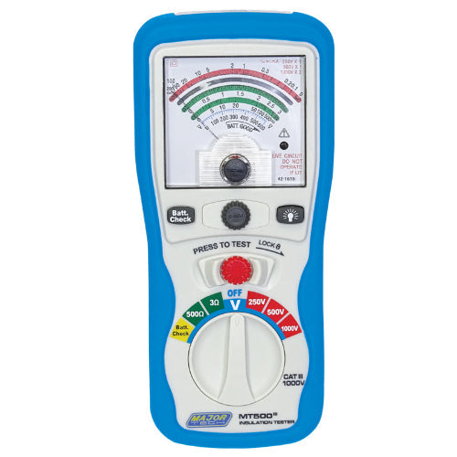 Major Tech MT500 Analogue Insulation Tester 1000V CAT IV 600V