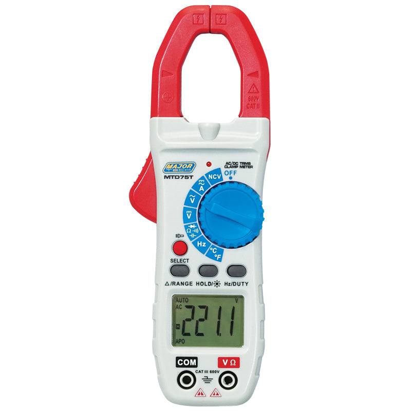 Major Tech MTD75T AC/DC TRMS Clamp Meter 800A CAT III 600V