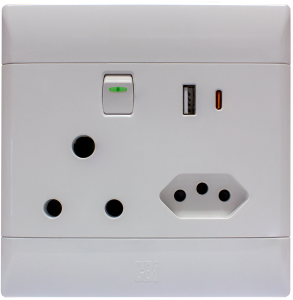 PS685USBC 4x4 USB Type A & C + SA + Euro Switched Socket Outlet