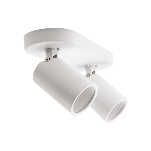 R342 Coastline 2Light White GU10 Surface Mount Spotlight