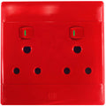 SUP677-R 16A 4x4 Double Dedicated Switched Socket Outlet