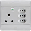 SUP683 4x4 Single SA + 3xEuro Switched Socket Outlet