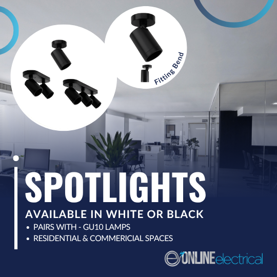 R345 Coastline 3Light Black GU10 Surface Mount Spotlight