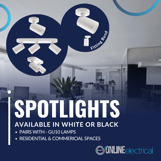 R344 Coastline 3Light White GU10 Surface Mount Spotlight