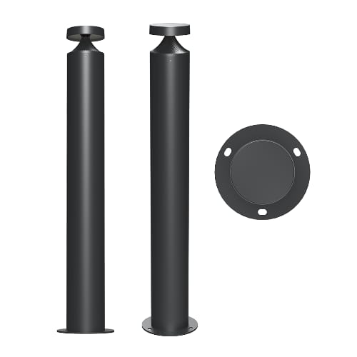 LED Bollard 12W 4CCT IP65 Round Black FUJI FB003