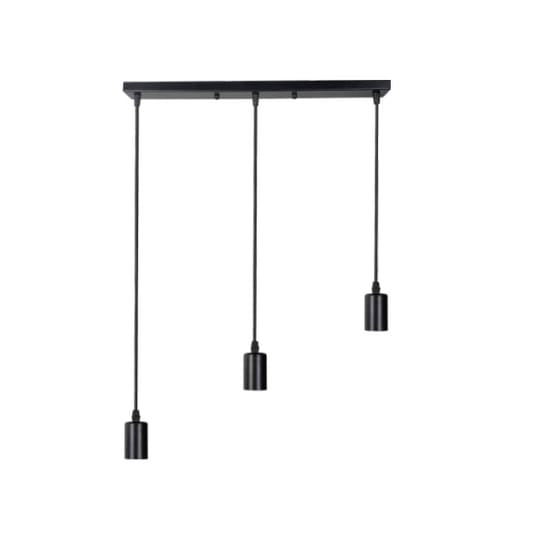 OL-PEND-RECT-BK Black Aluminium 3X E27 Pendant