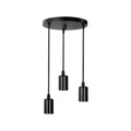OL-PEND-RND-BK Black Aluminium 3X E27 Pendant