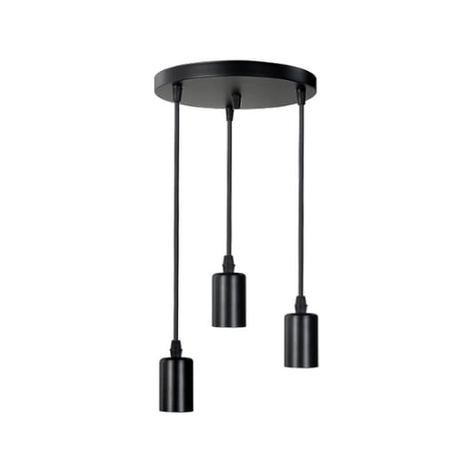 OL-PEND-RND-BK Black Aluminium 3X E27 Pendant